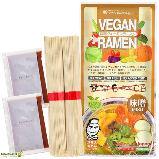 ראמן מרק מיסו יפני להכנה מהירה Japan Vegan Miso Ramen