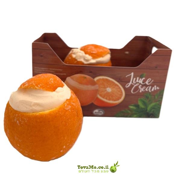 קינוח גלידה בטעם תפוז בתוך קליפת תפוז Orange Ice cream in an Orange Peel